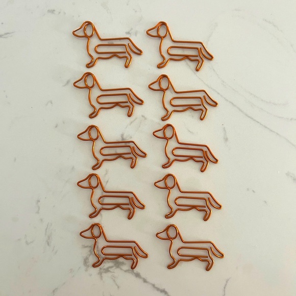 Set of 10 Dachshund Dog Paper Clips – Dog Shaped Bookmark & Office Supply (New) - Picture 1 of 6